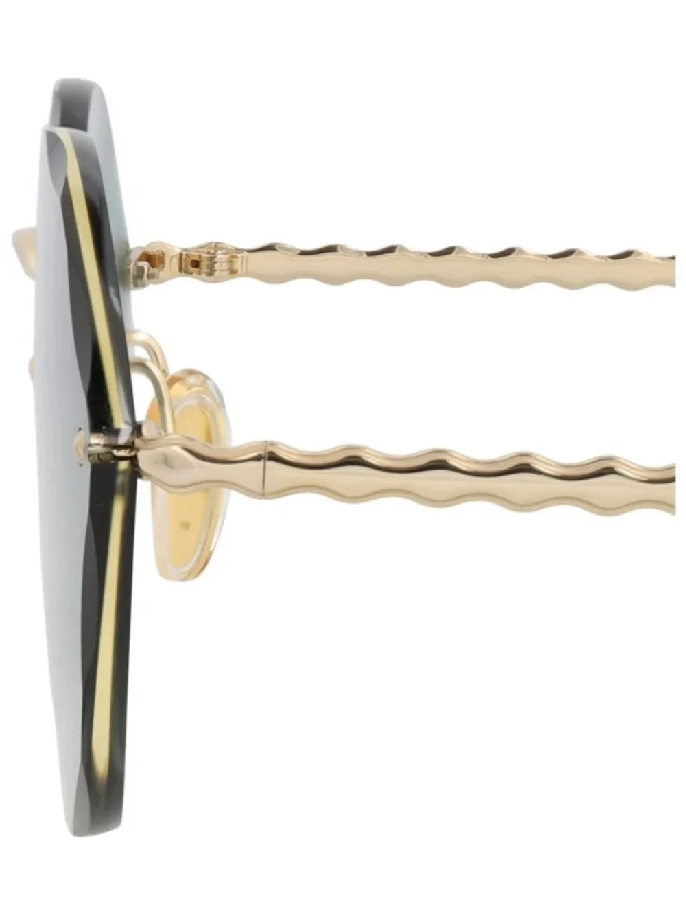 New Chloé Women's Sunglasses Cat Eye Metal Frame Gold Gold Green